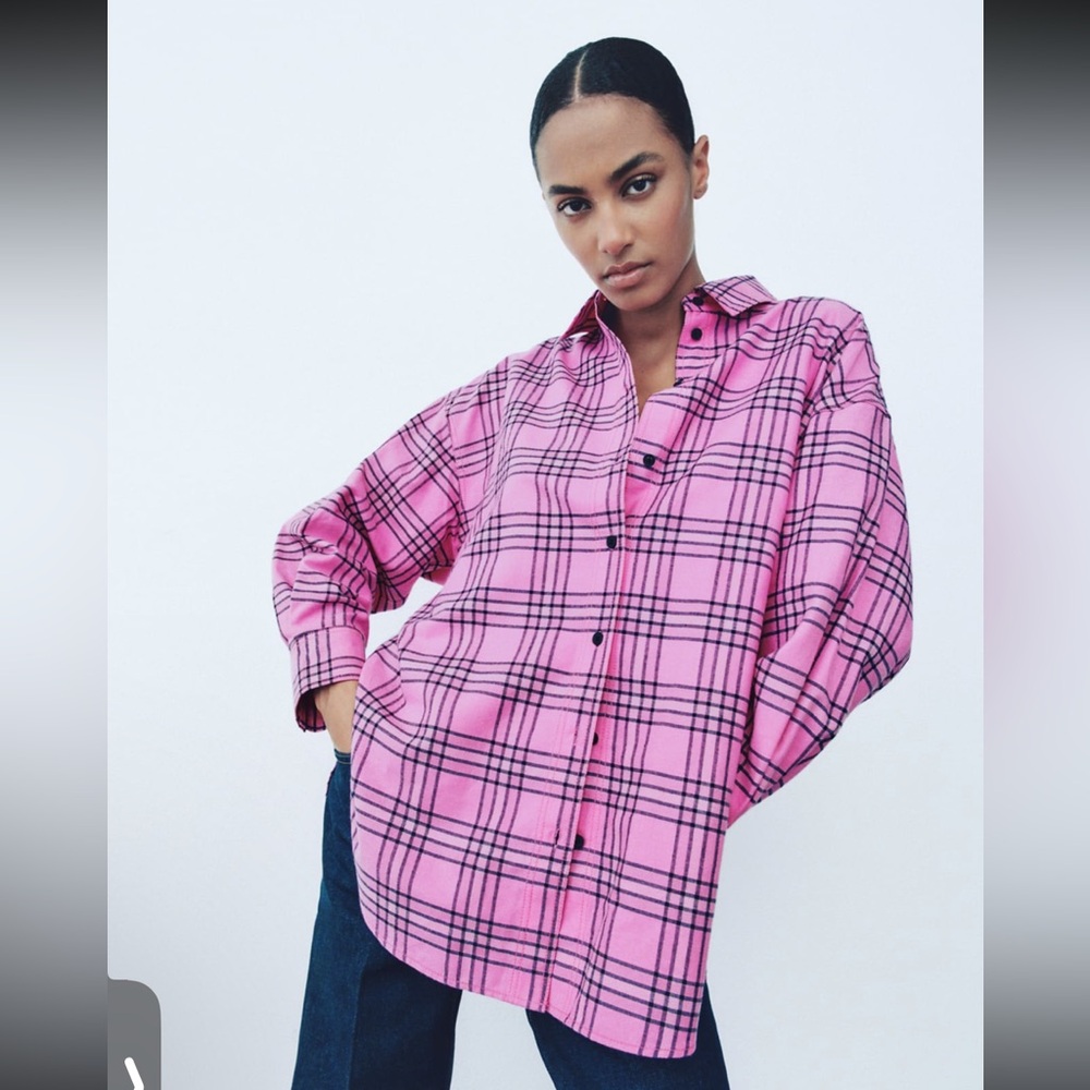 Zara Plaid Flannel Shirt - Size XS